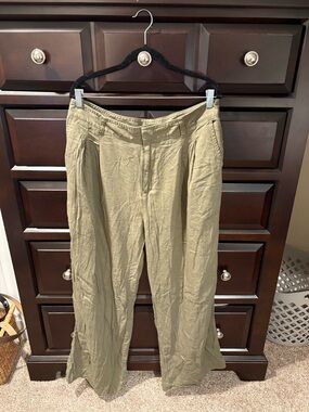 GAP Olive Green Wide-Leg Trousers